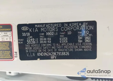 2019 Kia Soul z USA, uszkodzony, nr VIN KNDJN2A29K7918826